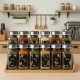 24er-Set eckige Gewürzgläser mit silbernen Edelstahldeckeln, 120 ml, inklusive Zubehör