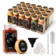 24er-Set eckige Gewürzgläser mit Bambusdeckeln, 120 ml, inklusive Zubehör