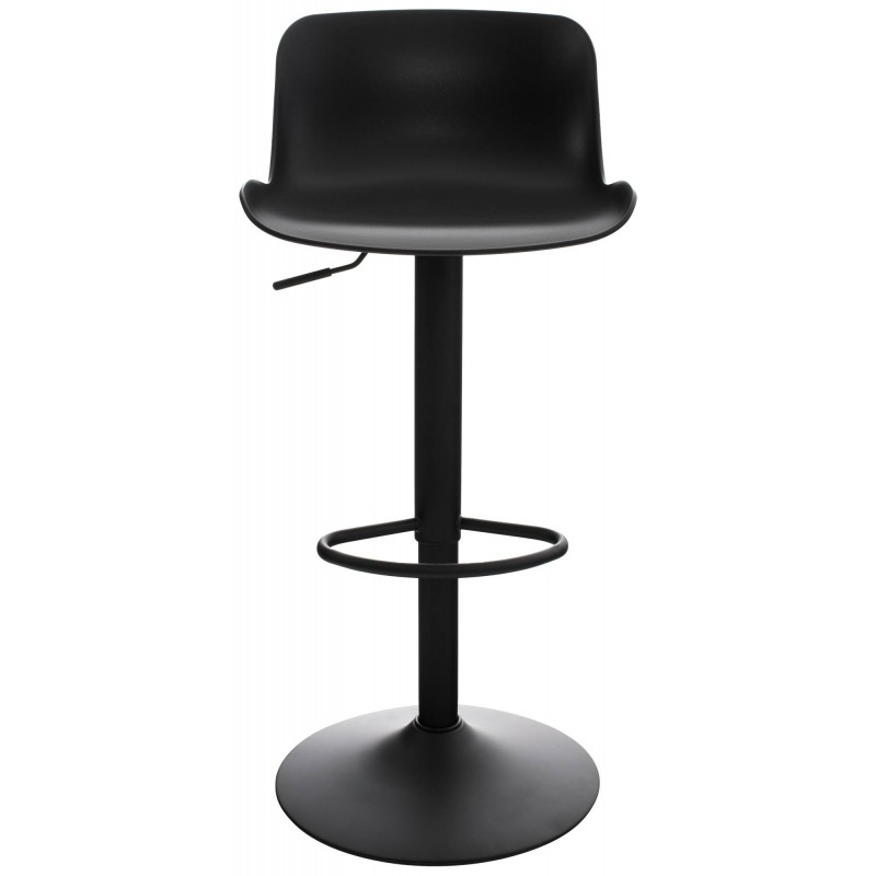 Velor Bar Table Set with Two Height-Adjustable Plastic-Seat Bar Stools – Black