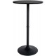 Velor Bar Table Set with Two Height-Adjustable Plastic-Seat Bar Stools – Black