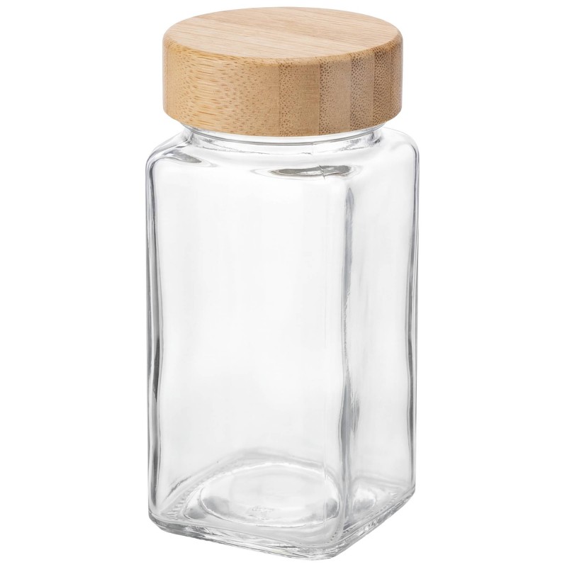 24er-Set eckige Gewürzgläser mit Bambusdeckeln, 120 ml, inklusive Zubehör
