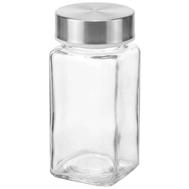 24er-Set eckige Gewürzgläser mit silbernen Edelstahldeckeln, 120 ml, inklusive Zubehör