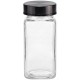 24er-Set eckige Gewürzgläser mit schwarzen Edelstahldeckeln, 120 ml, inklusive Zubehör