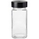24er-Set eckige Gewürzgläser mit schwarzen Edelstahldeckeln, 120 ml, inklusive Zubehör