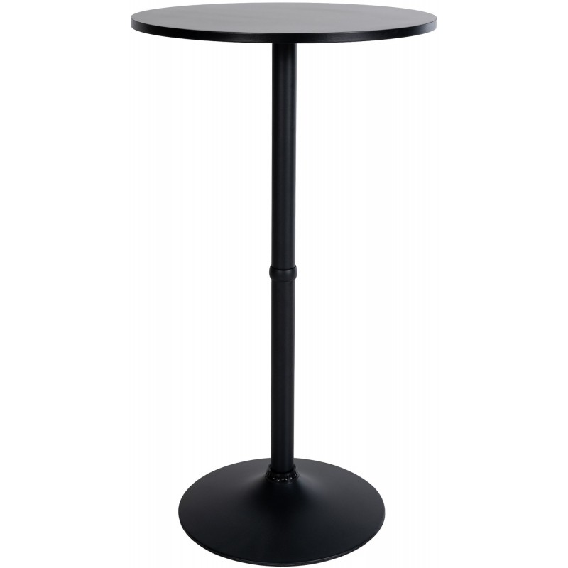 Bartisch-Set Kivo mit zwei höhenverstellbaren Barhockern – Schwarz/Walnuss-Optik
