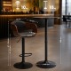Bartisch-Set Kivo mit zwei höhenverstellbaren Barhockern – Schwarz/Walnuss-Optik