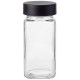 24er-Set eckige Gewürzgläser mit schwarzen Kunststoffdeckeln, 120 ml, inklusive Zubehör