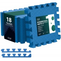 18er-Set Bodenschutz-Puzzlematten mit Randelementen, 31 × 31 × 1,2 cm, Blau