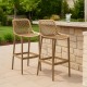 Set of Two Air Indoor and Outdoor Bar Stools with Backrests and Footrests – Taupe