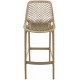 Set of Two Air Indoor and Outdoor Bar Stools with Backrests and Footrests – Taupe