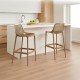 Set of Two Air Indoor and Outdoor Bar Stools with Backrests and Footrests – Taupe