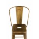 Set of Two Aiden Metal Bar Stools with Backrests and Footrests – Gold