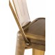 Set of Two Aiden Metal Bar Stools with Backrests and Footrests – Gold