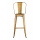 Set of Two Aiden Metal Bar Stools with Backrests and Footrests – Gold