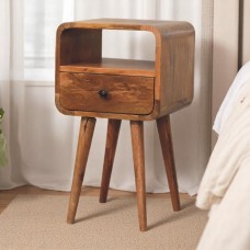 Компактная прикроватная тумба Mini Curved Oak-Ish с нишей