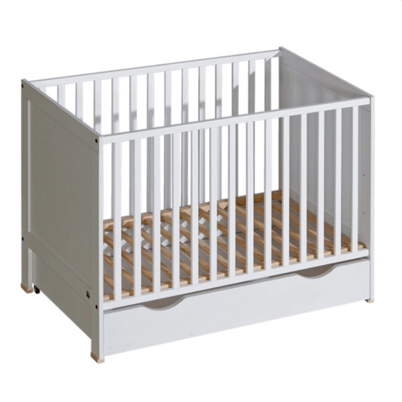 Кроватка 120×60 Basic белая с ящиком