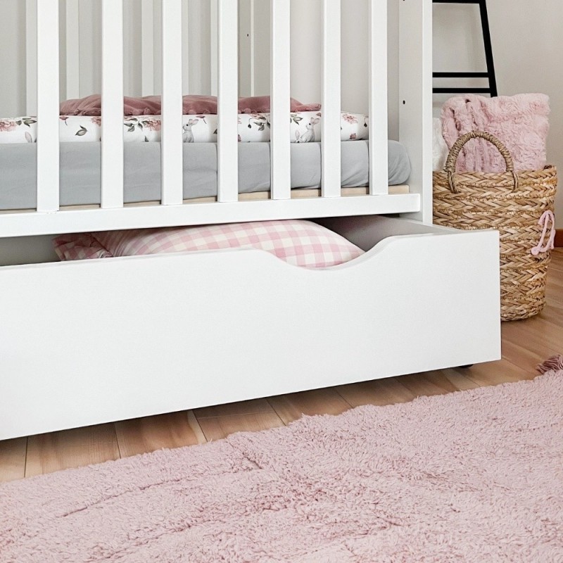 Кроватка 120×60 Basic белая с ящиком