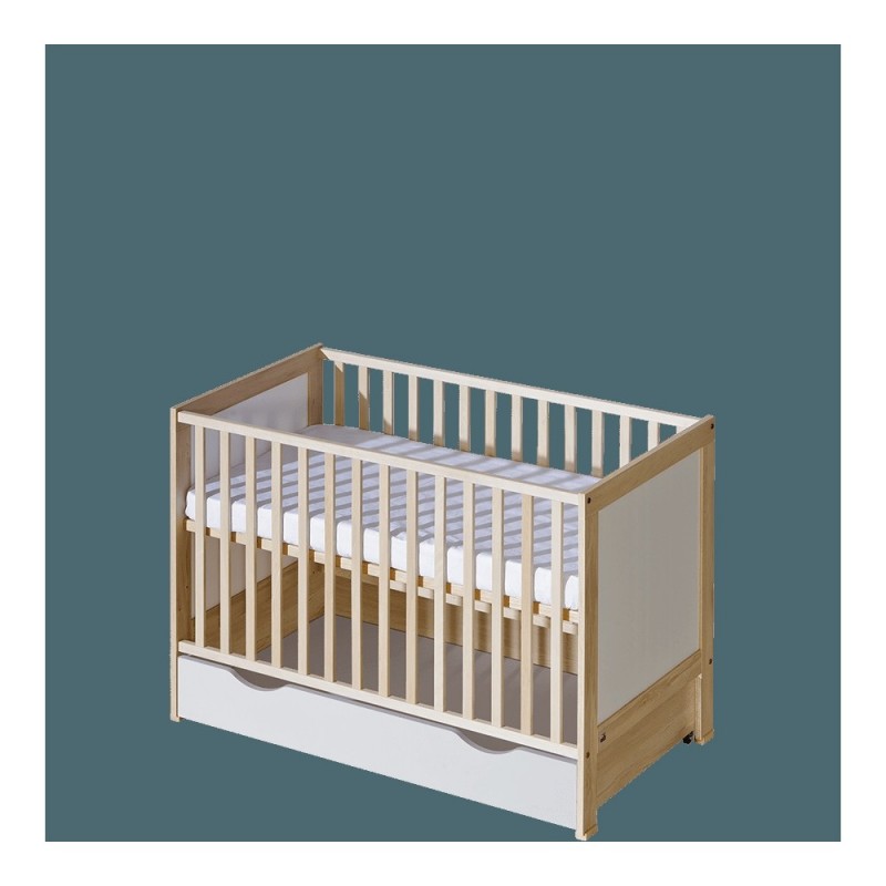Кроватка 120×60 Basic белая с ящиком