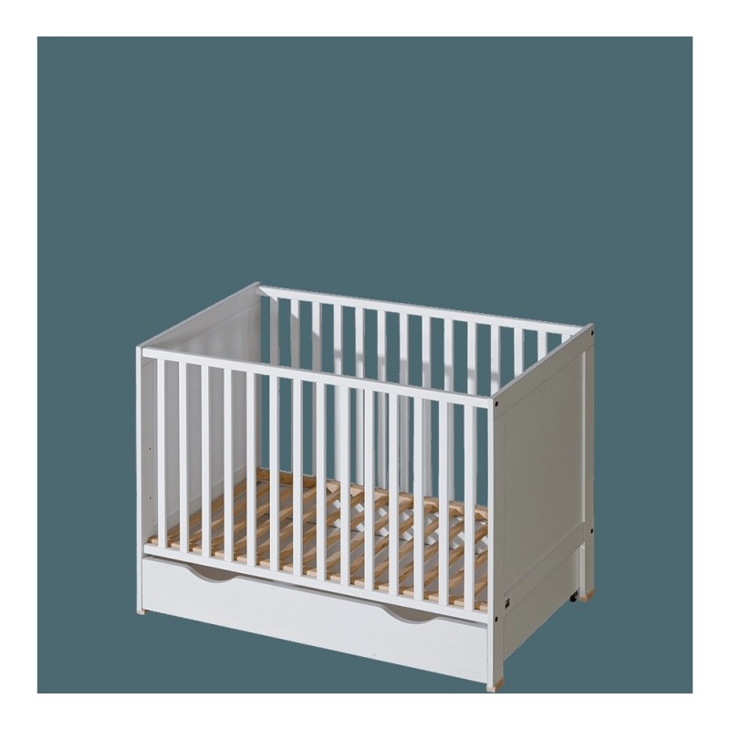 Кроватка 120×60 Basic белая с ящиком