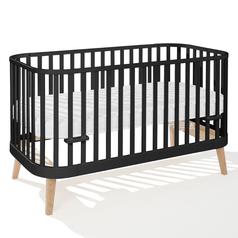 Кроватка детская 140×70 PRINCIPAL чёрная с функцией дивана