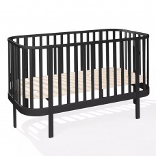 Кроватка детская 140×70 GRAND чёрная с функцией дивана