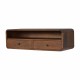 Floating Chestnut Wall-Mounted Console Table with Shelf