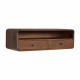 Floating Chestnut Wall-Mounted Console Table with Shelf