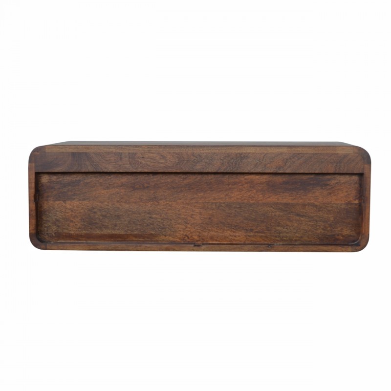 Floating Chestnut Wall-Mounted Console Table with Shelf