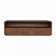 Floating Chestnut Wall-Mounted Console Table with Shelf