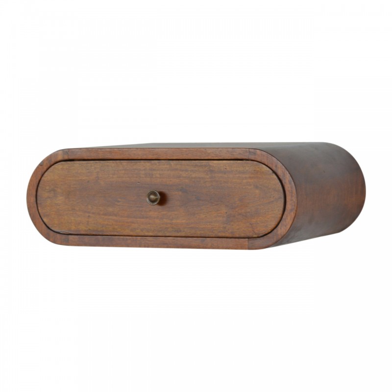 Runder Wand-Nachttisch Chestnut
