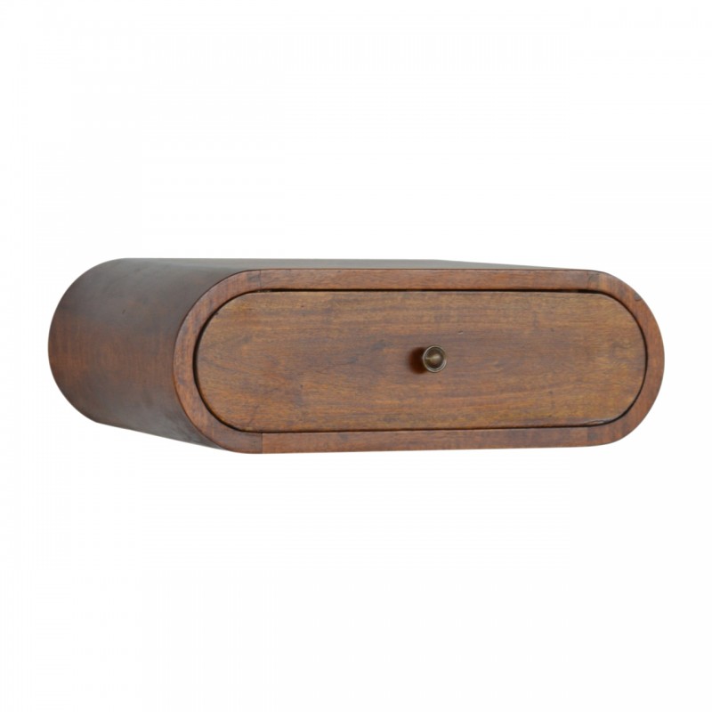Runder Wand-Nachttisch Chestnut