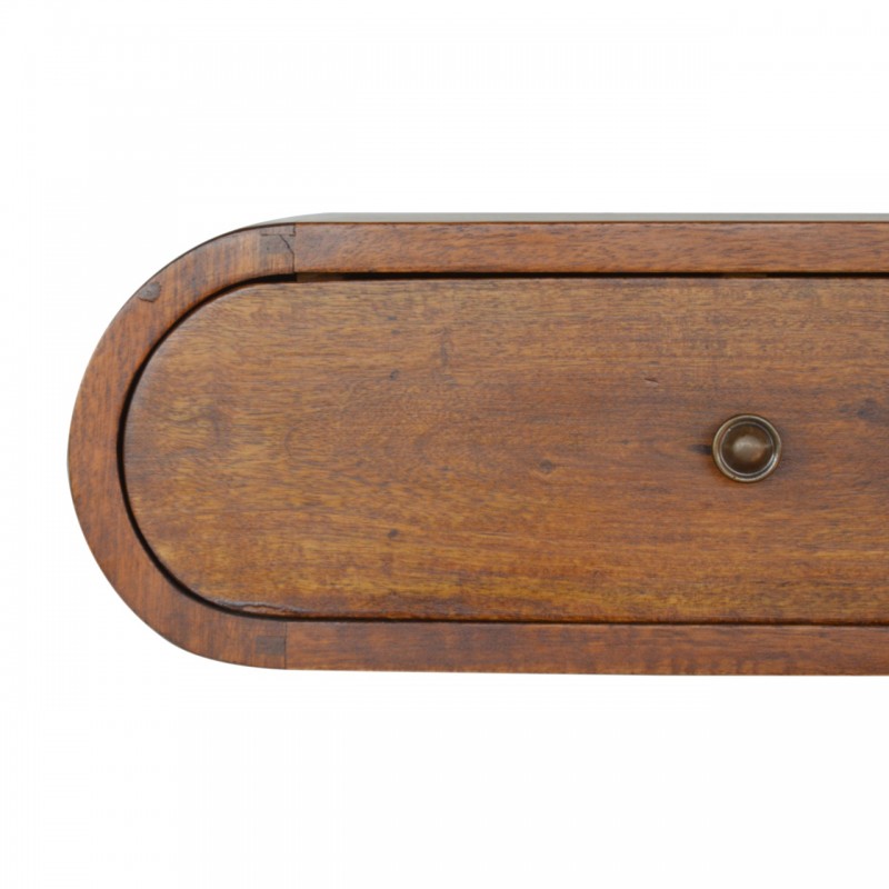 Runder Wand-Nachttisch Chestnut