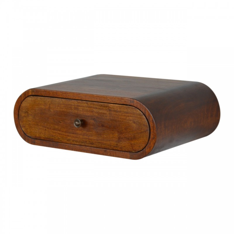 Runder Wand-Nachttisch Chestnut