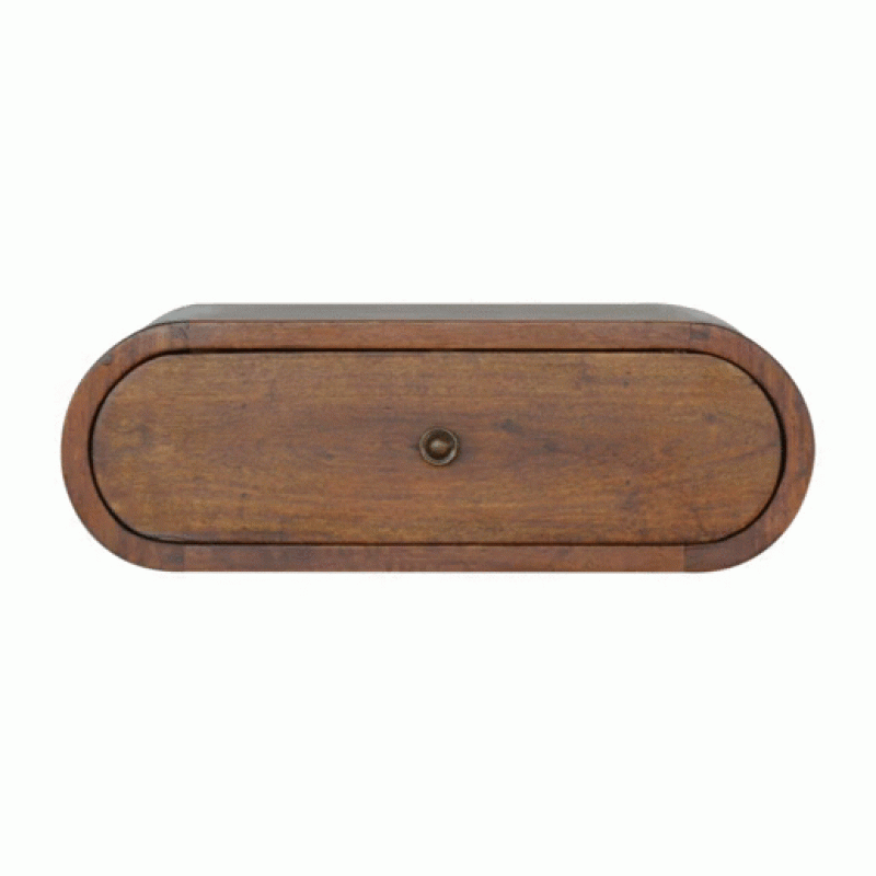 Runder Wand-Nachttisch Chestnut
