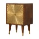 Manila Gold Chestnut Nachttisch mit Messingfronten