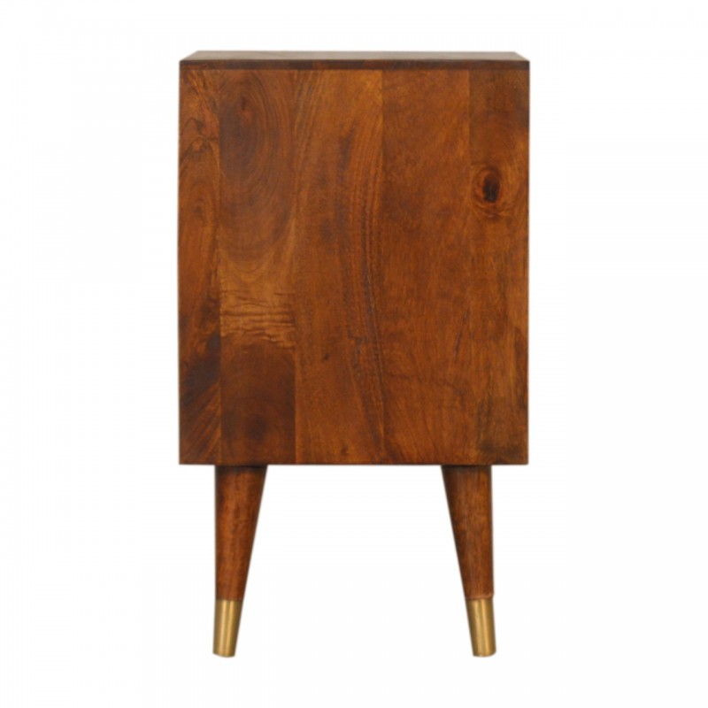 Manila Gold Chestnut Nachttisch mit Messingfronten