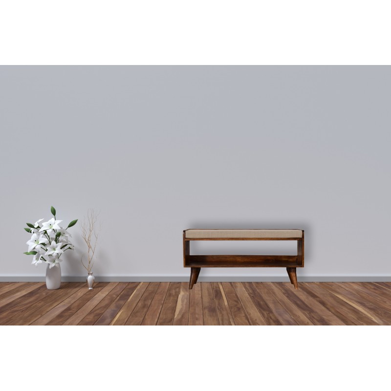 Скамья для хранения обуви Chestnut с льняной подушкой