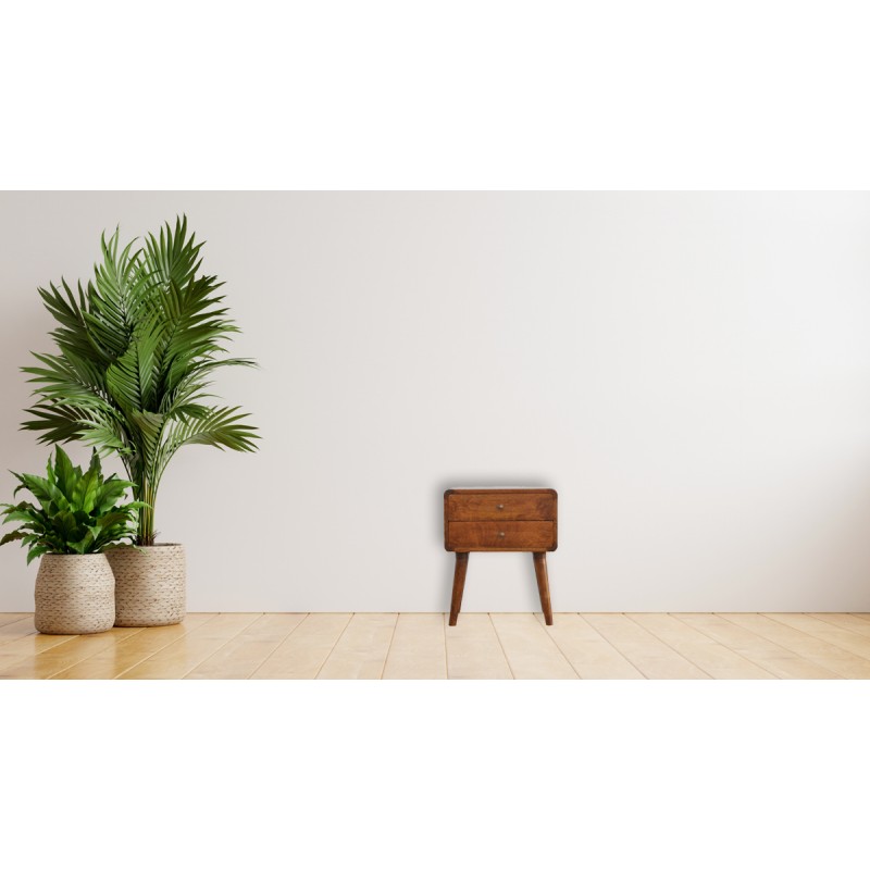 Curved Chestnut Nachttisch