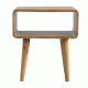 Curved Oak-Ish Open Shelf Nordic Nightstand