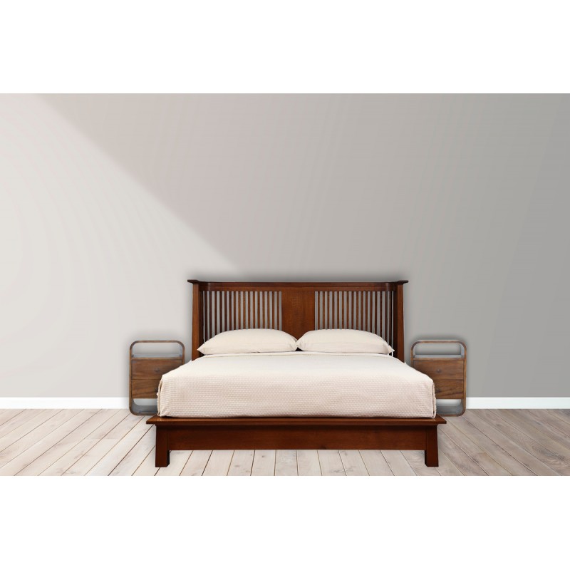 Chestnut Curved Edge Nachttisch mit 2 Schubladen