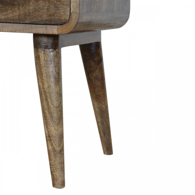 Curved Grey Washed Nachttisch