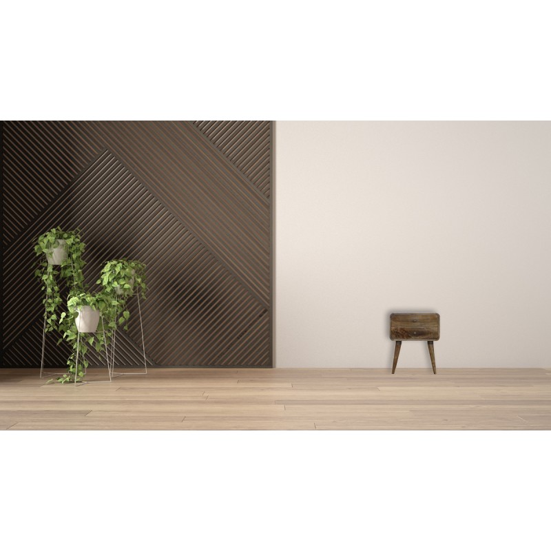 Curved Grey Washed Nachttisch