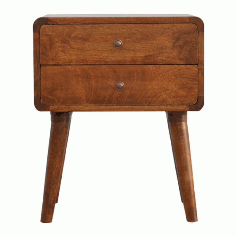 Curved Chestnut Nachttisch