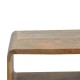 Curved Oak-Ish Open Shelf Nordic Nightstand
