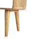 Curved Oak-Ish Open Shelf Nordic Nightstand