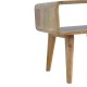 Curved Oak-Ish Open Shelf Nordic Nightstand