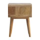 Curved Oak-Ish Open Shelf Nordic Nightstand