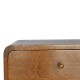 Curved Chestnut Floating Bedside Table with 2 Drawers