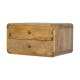 Curved Oak-Ish Wand-Nachttisch mit 2 Schubladen