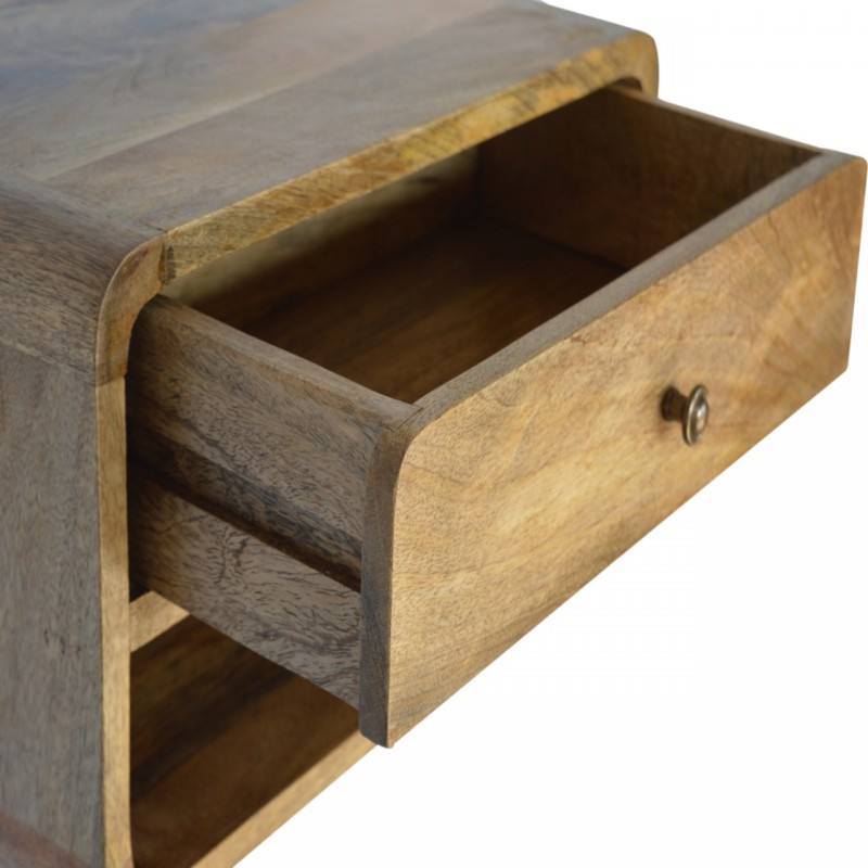 Подвесная прикроватная тумба Curved Oak-Ish с открытой нишей